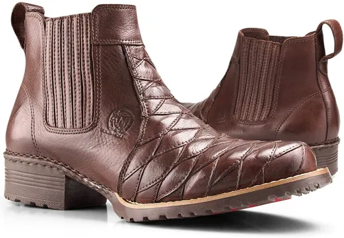 Bota Country Masculina Cano Curto Texana Botinas Couro Nobre