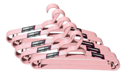 05 Kit C/5 Cabide Plastico Sanremo Cor Rosa Total 25unidades