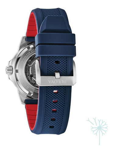 Imagen 2 de 7 de 98a225 Reloj Bulova Mecanic Marine Star Para Caballero Azul/