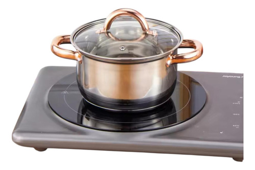 Set De Ollas 12 Pcs Acero Inoxidable Con Detalles Dorados
