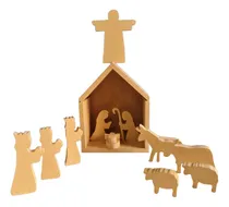 Comprar Pack Pesebre: Casita 20x15 Cm + 11 Figuras Mdf Navidad