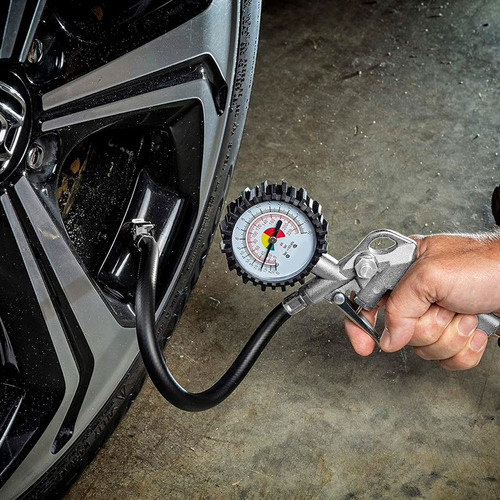 Calibrador De Pneu 2 Em 1 Para Carro Moto Caminhão 150psi