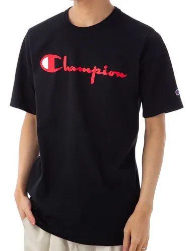 Playera Champion Hombre Negra Heritage Flock Gt19y08254bkc Env o