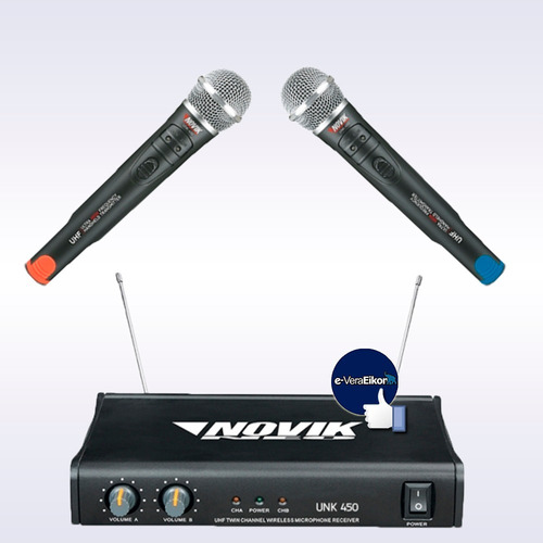 Microfonos Inalambricos Novik Unk450 Dual Uhf System Unk-450