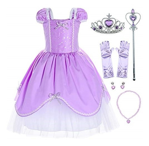 Disfraz De Princesa Vestido Violeta Para Niñas Talla 1-2t