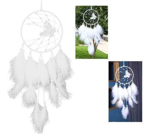 Atrapasueños Con Mariposa Blanco