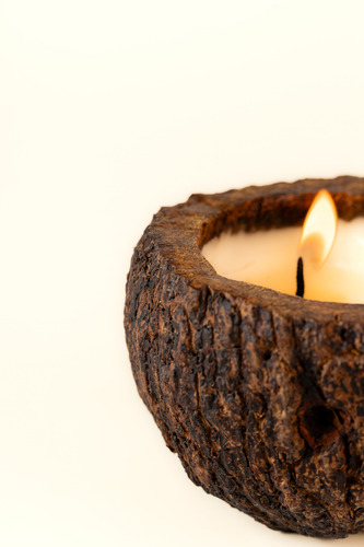 Vela Aromática Da Mata Com Essência De Breu Branco- Verobio Creme Ouriço De Castanha Breu Branco