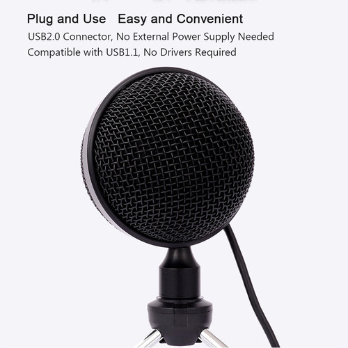 Micrófono De Condensador Usb Para Potaje, Grabación Y Doblaj