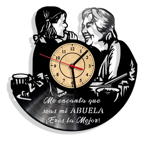 Reloj De Pared Elaborado En Disco Lp Ref. Abuela
