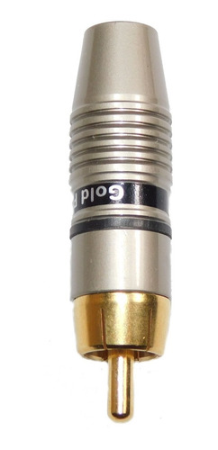 Imagen 3 de 3 de Juego Ficha Conector Rca Macho Metalica Roja Y Negra