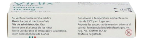 Virlix 10 Mg Con 20 Tabletas