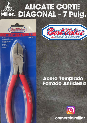 Alicate Corte Diagonal 7  - Forrado - Best Value