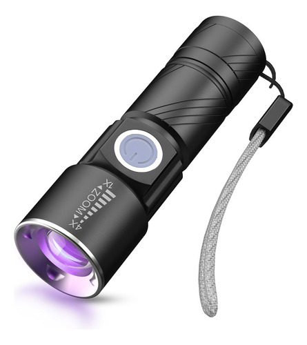 Cosoos Linterna De Luz Negra Recargable Por Usb, Linterna Uv