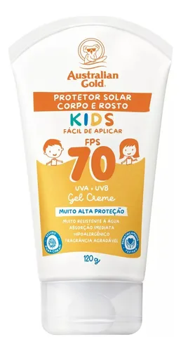 comprar Protetor solar Australian Gold Kids corpo e rosto FPS70 120g