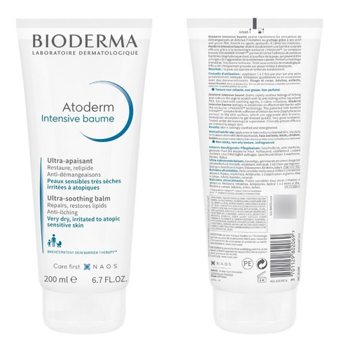 Imagen 2 de 3 de Crema Ultranutritiva Bioderma Atoderm Intensive Baume 200ml