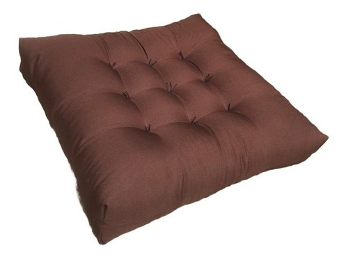 Almofada Futon Para Cadeira, 60x60 Cm Oxford Cinza Cor Marrom