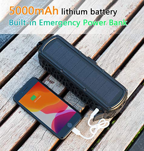 Bocina Inalambrica Solar Abfoce Bateria Externa 5000mah Ipx6
