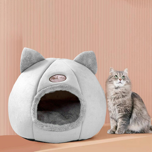 Cama De Cueva Para Gatos Y Perros Pequeños De L 36cm Gris