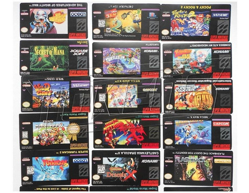 Paquete De 12 Etiquetas Labels  Para Juegos Nes, Snes, N64