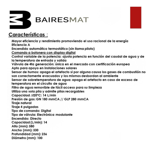 Imagen 3 de 5 de Calefon Orbis 315 Kso Gas Envasado Automatico Digital 14 Lts