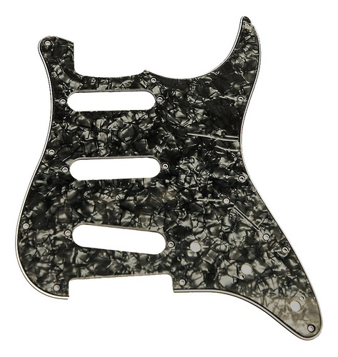 Pickguard Mica Guitarra Stratocaster Tricapa Sss Apantallada Diseño Pearl Gray