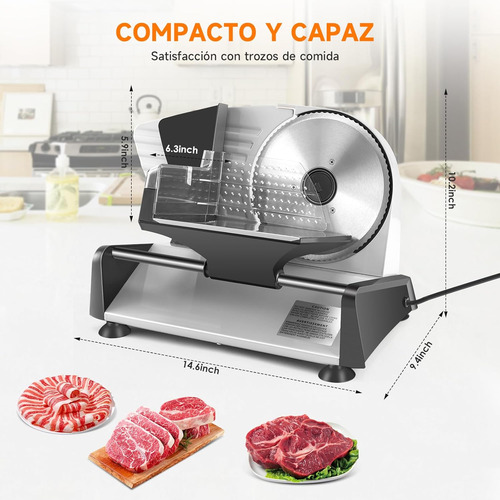 Rebanadora Cortador 7.5in Eléctrica De Carne Jamon 1 A 15mm