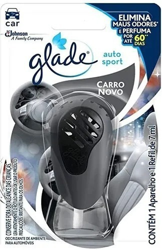 Odorizante Glade Auto Sport Carro-Novo 7ml Aparelho