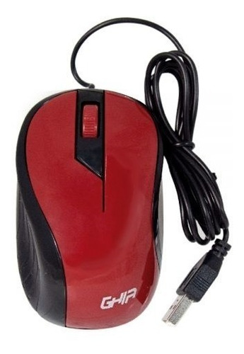Mouse Alambrico Ghia 1200 Dpi 2 Botones Color Rojo Gma50 /vc