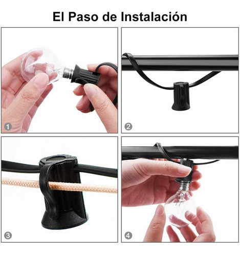 Imagen 4 de 7 de Guirnalda De Luces 7.62 Metros 25 Focos G40 Impermeable