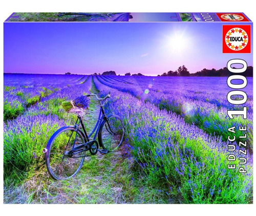 Rompecabezas 1000pz Bicicleta En Campo De Lavanda