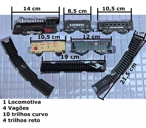 Ferrorama Trem A Pilhas Máquina Locomotiva Pista Som E Luz