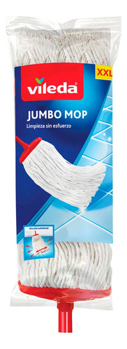 Trapeador Vileda Sistema Jumbo Mop D Algodón Blanco + Bastón