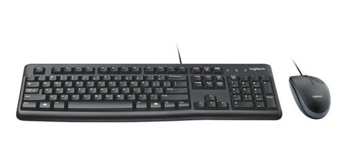 Combo Teclado E Mouse Com Fio Usb Mk120 Preto Logitech