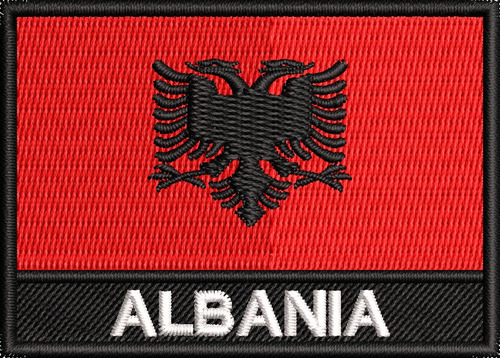 Patch Bordado Bandeira Albânia Motociclista P/ Ban492 Colete