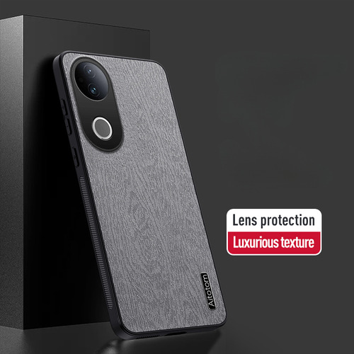 Capa De Couro Com Textura De Árvore Para Vivo V50 5g