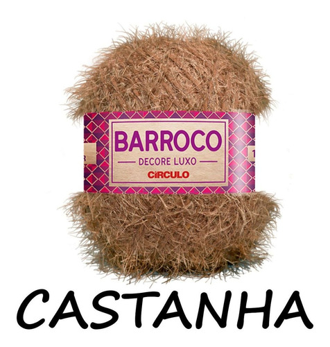Barbante Barroco Decore Luxo Peludinho Círculo Crochê 280g Cor Castanha