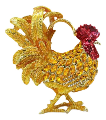 Ornamento De La Caja De Joyeros De Gallo Elegante Small