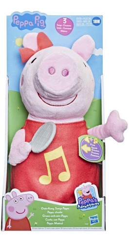 Imagen 4 de 5 de Peppa Pig - Peluche Musical - 30 Cm Alto - Hasbro -