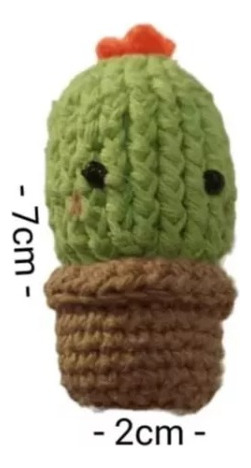 Peluche De Cactus Miniatura Tejido