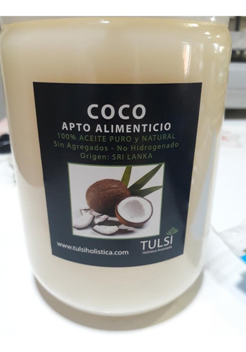 Aceite De Coco - 100% Puro - Origen: Sri Lanka - Comestible