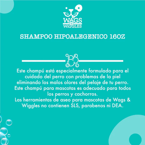 Wags & Wiggles Shampoo Perro Limpieza Profunda Mal Olor 473m