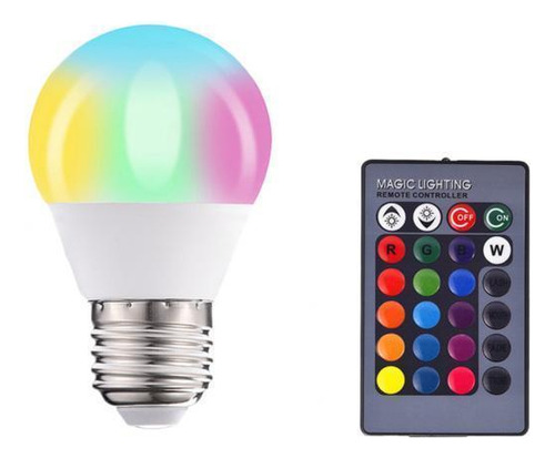 2x E27 Rgb Bulb Color Remoto Que Cambia Las Bombillas