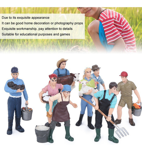 . 16pcs Simulação Fazenda Personagem Modelo Conjunto