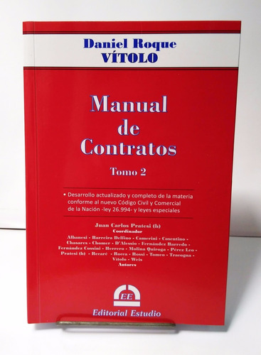 Manual De Contratos [2 Tomos] - Vitolo - Ed. Estudio