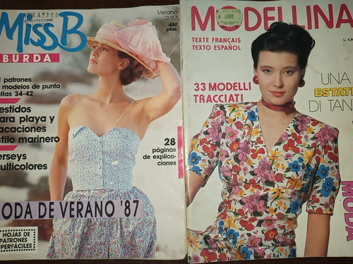 Lote De Antiguas Revistas De Moda Burda Y Modelina (Usado)