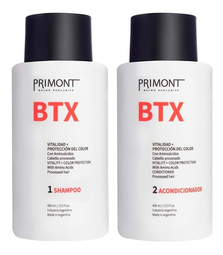 Primont Shampoo + Acondicionador Btx Reestructurante X400 Ml