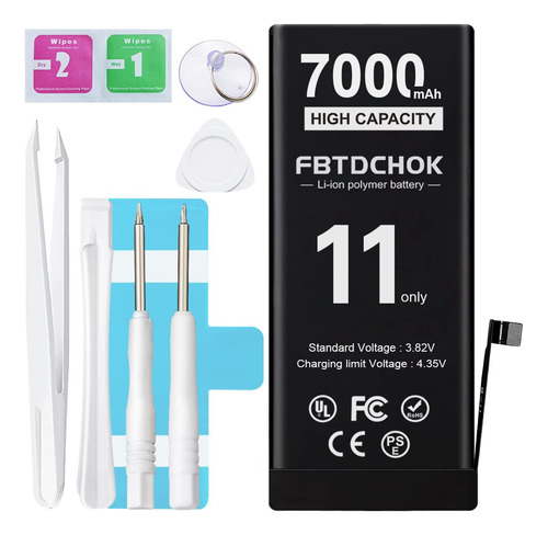 Fbtdchok Bateria Repuesto Mejorada 7000 Mah Para iPhone 11