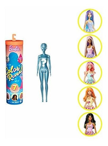 Muñeca Barbie De Color Revelado Con 7 Sorpresas: 4 Bolsos M