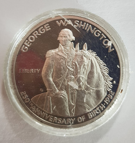 1982 Moneda Half Medio Dollar George Washington Plata 900 (Usado)