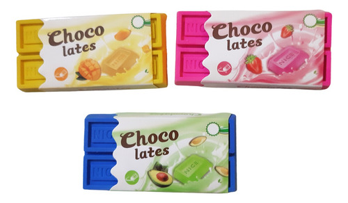 3 Gomas En Forma De Chocolate. Ideal Para Regalo